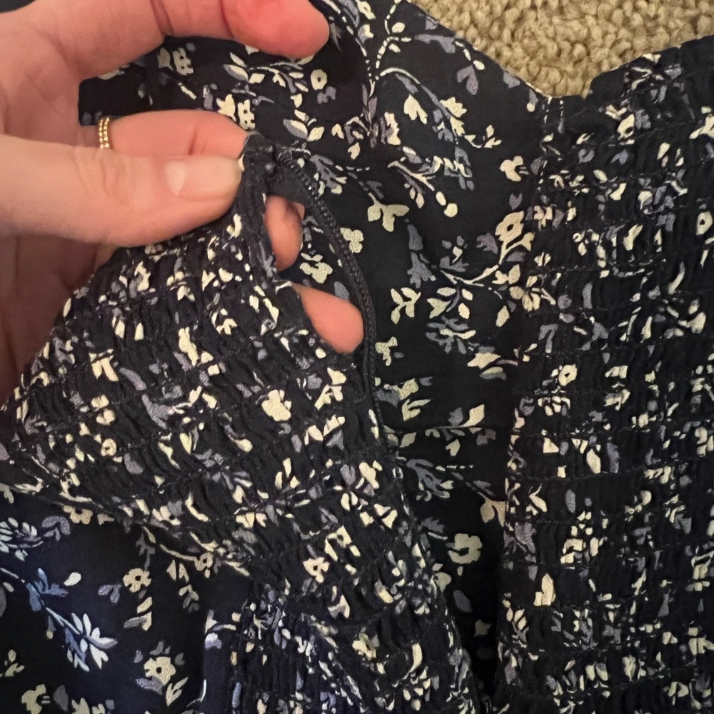 Reformation Saskia mini dress in blue floral print, size 6 - Picture 5 of 6